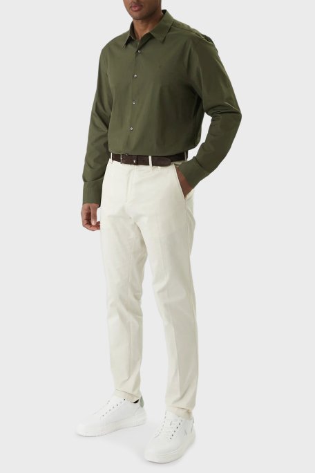 Calvin Klein Regular Fit Pamuklu Uzun Kollu LV04LB148G2E1 Erkek Gömlek LV04LB148G 2E1 HAKİ - Calvin Klein (1)