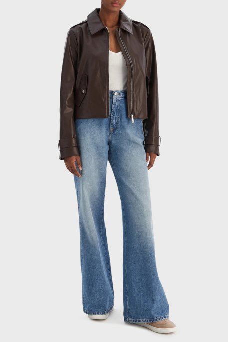 Calvin Klein Relaxed Fit Klasik Yaka Fermuarlı Logolu LV047E501G2IN Bayan Ceket LV047E501G 2IN KAHVE - Calvin Klein (1)