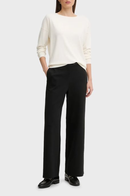 Calvin Klein Relaxed Fit Logolu Lastikli Bel Geniş Paça LV044E622GUB1 Bayan Pantolon LV044E622G UB1 SİYAH - Calvin Klein (1)