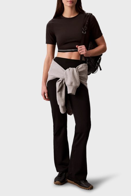 Calvin Klein Slim Fit Logolu Bisiklet Yaka LVGWS6K217UB1 Bayan T Shirt LVGWS6K217 UB1 SİYAH - Calvin Klein (1)