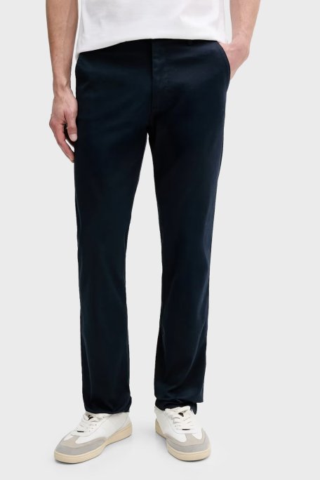 Calvin Klein Slim Fit Normal Bel Düz Paça Chino LV040EM633CEF Erkek Pantolon LV040EM633 CEF LACİVERT - Calvin Klein