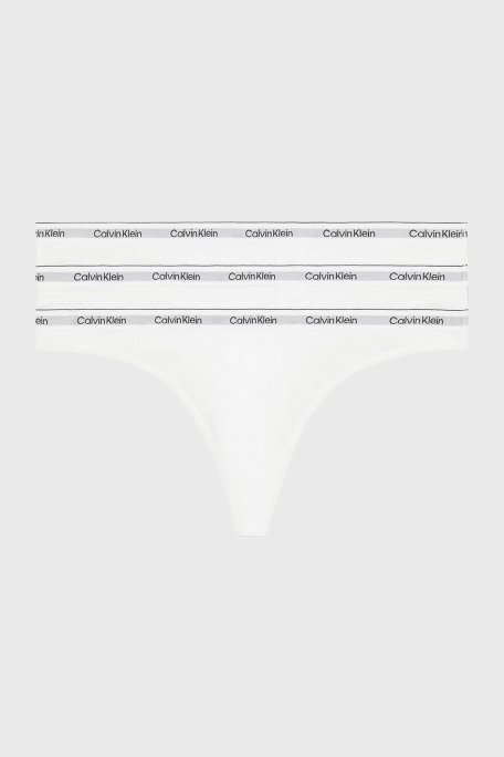 Calvin Klein Streç Pamuklu 3 Pack Tanga 000QD5209E100 Bayan Külot 000QD5209E 100 BEYAZ - Calvin Klein