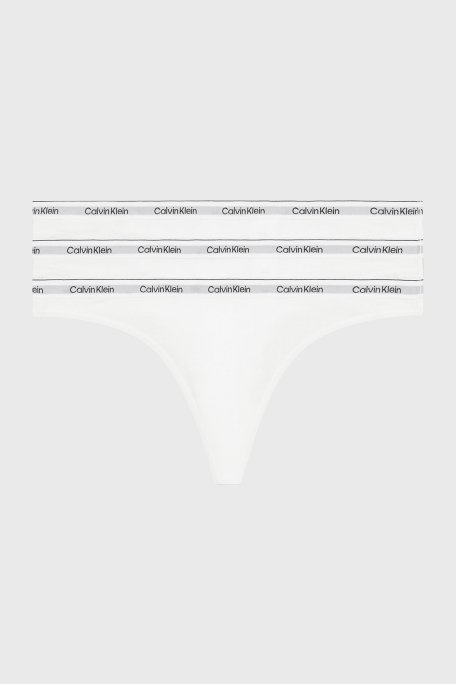 Calvin Klein Streç Pamuklu 3 Pack Tanga 000QD5209E100 Kadın Külot 000QD5209E 100 BEYAZ - Calvin Klein
