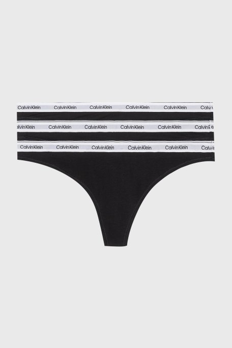 Calvin Klein Streç Pamuklu 3 Pack Tanga 000QD5209EUB1 Bayan Külot 000QD5209E UB1 SİYAH - Calvin Klein