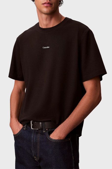 Calvin Klein Streç Pamuklu Regular Fit Sıfır Yaka LV04LC241GUB1 Erkek T Shirt LV04LC241G UB1 SİYAH - Calvin Klein