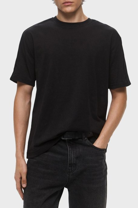 Calvin Klein Streç Pamuklu Relaxed Fit Bisiklet Yaka LVGMS5K177UB1 Erkek T Shirt LVGMS5K177 UB1 SİYAH - Calvin Klein