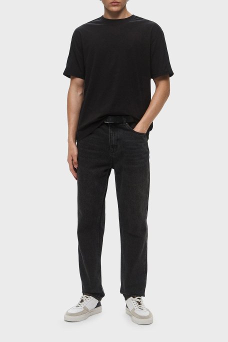 Calvin Klein Streç Pamuklu Relaxed Fit Bisiklet Yaka LVGMS5K177UB1 Erkek T Shirt LVGMS5K177 UB1 SİYAH - Calvin Klein (1)