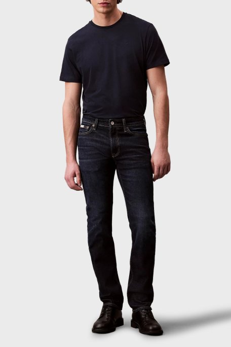 Calvin Klein Streç Pamuklu Skinny Fit Düşük Bel Dar Paça Jeans LV04RB740GUB2 Erkek Kot Pantolon LV04RB740G UB2 LACİVERT - Calvin Klein