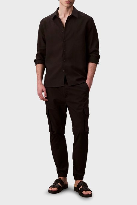 Calvin Klein Streç Pamuklu Skinny Fit Düşük Bel Jogger LV04RC617GUB1 Erkek Pantolon LV04RC617G UB1 SİYAH - Calvin Klein