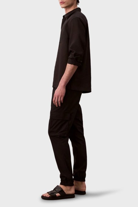 Calvin Klein Streç Pamuklu Skinny Fit Düşük Bel Jogger LV04RC617GUB1 Erkek Pantolon LV04RC617G UB1 SİYAH - Calvin Klein (1)