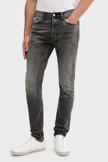 Calvin Klein Streç Pamuklu Slim Fit Dar Paça Jeans LV04RD702GZY3 Erkek Kot Pantolon LV04RD702G ZY3 ANTRASİT - Calvin Klein