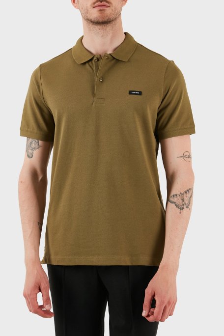 Calvin Klein Streç Pamuklu Slim Fit Düğmeli K10K111196LHT Erkek Polo Yaka T Shirt K10K111196 LHT HAKİ - Calvin Klein