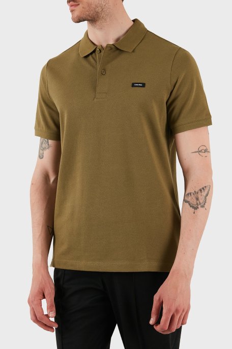 Calvin Klein Streç Pamuklu Slim Fit Düğmeli K10K111196LHT Erkek Polo Yaka T Shirt K10K111196 LHT HAKİ - Calvin Klein (1)