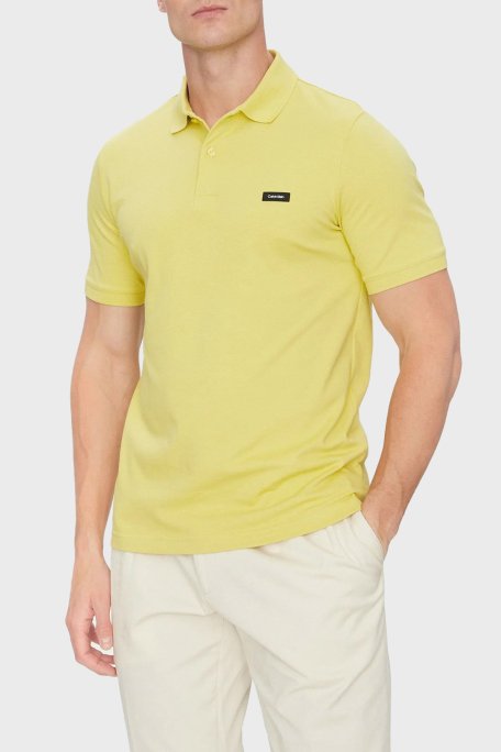 Calvin Klein Streç Pamuklu Slim Fit Düğmeli K10K111196LIN Erkek Polo Yaka T Shirt K10K111196 LIN SARI - Calvin Klein