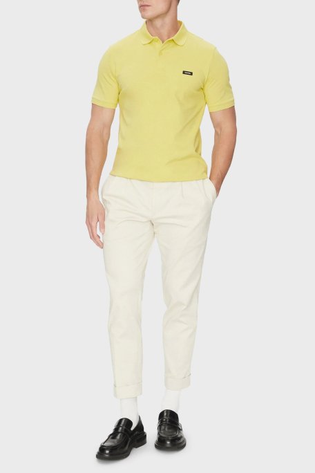 Calvin Klein Streç Pamuklu Slim Fit Düğmeli K10K111196LIN Erkek Polo Yaka T Shirt K10K111196 LIN SARI - Calvin Klein (1)