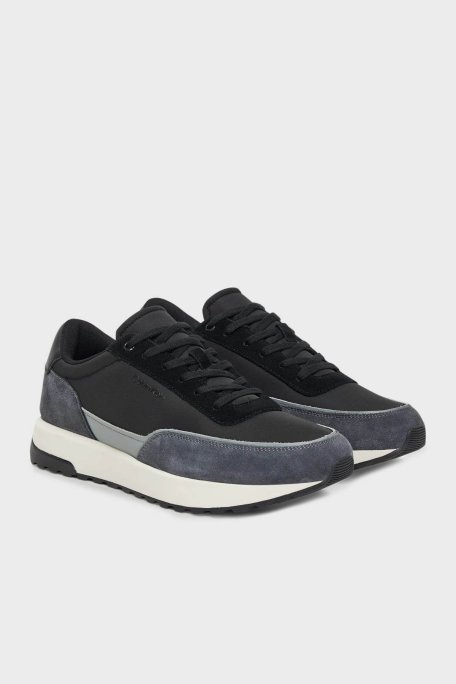 Calvin Klein Süet Detaylı Logolu Sneaker HM0HM0171401R Erkek Ayakkabı HM0HM01714 01R SİYAH-LACİVERT - Calvin Klein (1)