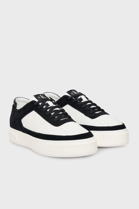 Calvin Klein Süet Detaylı Logolu Sneaker YM0YM013540GM Erkek Ayakkabı YM0YM01354 0GM SİYAH-BEYAZ - Calvin Klein (1)