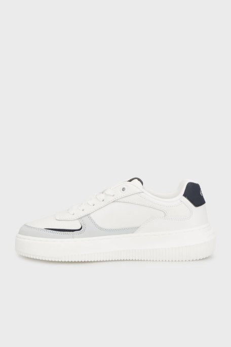 Calvin Klein Süet Detaylı Logolu Sneaker YW0YW02001060 Bayan Ayakkabı YW0YW02001 060 BEYAZ-LACİVERT - Calvin Klein (1)