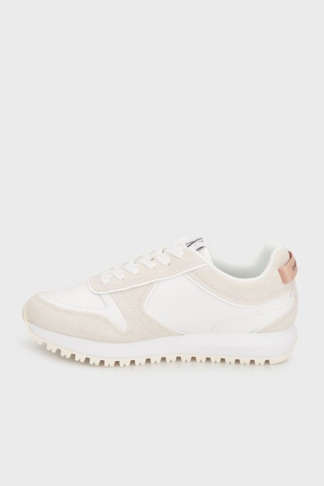 Calvin Klein Süet Logolu Sneaker YW0YW0205205P Bayan Ayakkabı YW0YW02052 05P BEYAZ - Calvin Klein (1)