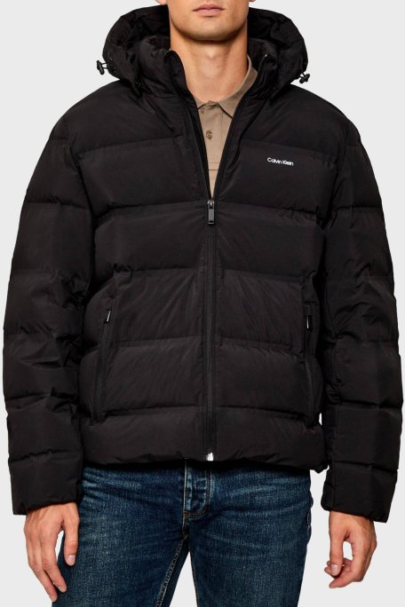 Calvin Klein Suya Dayanıklı Regular Fit Çıkarılabilir Kapüşonlu Şişme LV04LD517GUB1 Erkek Mont LV04LD517G UB1 SİYAH - Calvin Klein