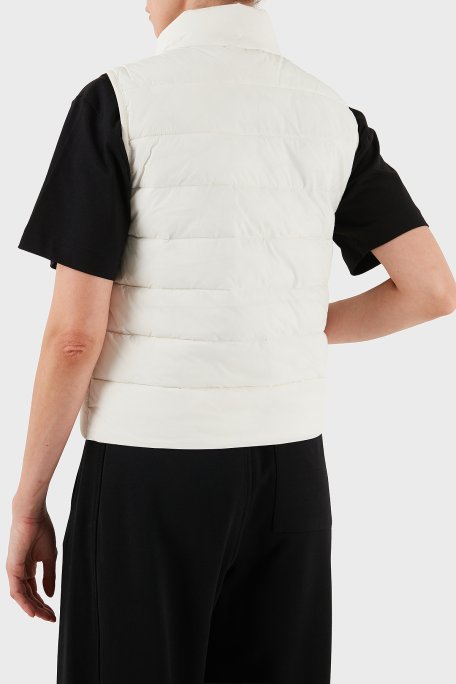 Calvin Klein Suya Dayanıklı Regular Fit Dik Yaka Şişme LV047C511GYAS Bayan Yelek LV047C511G YAS BEYAZ - Calvin Klein (1)