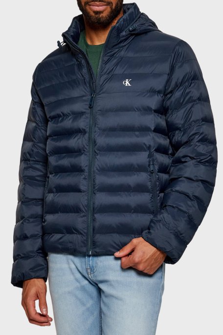 Calvin Klein Suya Dayanıklı Regular Fit Gizlenebilir Kapüşonlu LV04RC511GPPK Erkek Mont LV04RC511G PPK LACİVERT - Calvin Klein