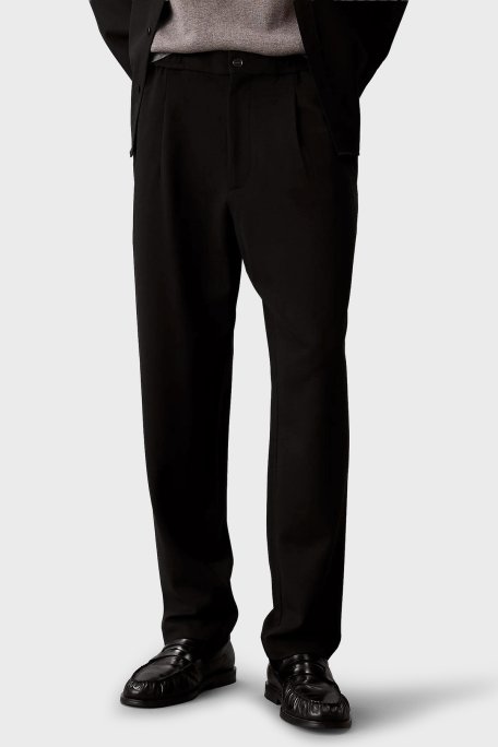 Calvin Klein Tapered Fit Normal Bel Daralan Paça LV04LF607GUB1 Erkek Pantolon LV04LF607G UB1 SİYAH - Calvin Klein