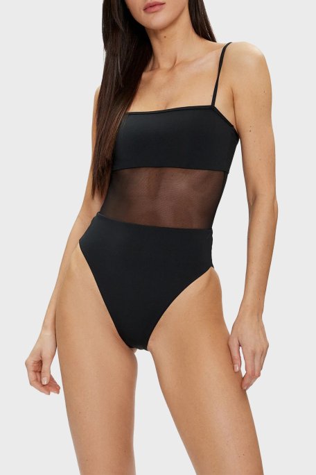 Calvin Klein Transparan KW0KW02327BEH Bayan Mayo KW0KW02327 BEH SİYAH - Calvin Klein