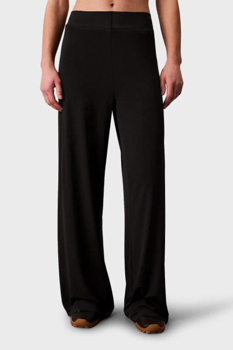 Calvin Klein Wide Leg Fit Logolu Yüksek Bel LVGWS6P654UB1 Bayan Pantolon LVGWS6P654 UB1 SİYAH - Calvin Klein