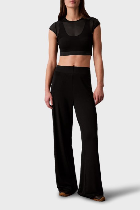 Calvin Klein Wide Leg Fit Logolu Yüksek Bel LVGWS6P654UB1 Bayan Pantolon LVGWS6P654 UB1 SİYAH - Calvin Klein (1)