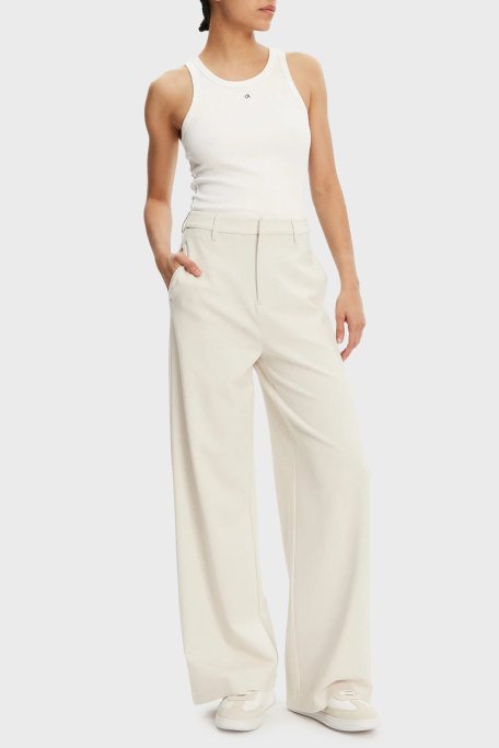 Calvin Klein Wide Leg Orta Yüksek Bel Geniş Paça J20J225334ADA Bayan Pantolon J20J225334 ADA BEYAZ - Calvin Klein (1)