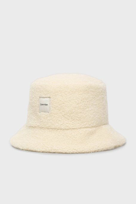 Calvin Klein Yumuşak Dokulu Bucket LV04F5055GQYJ Bayan Şapka LV04F5055G QYJ EKRU - Calvin Klein