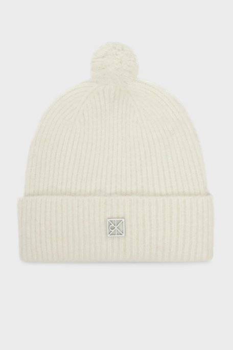 Calvin Klein Yün Karışımlı Ponpon Detaylı LV04D8067GQ7C Erkek Bere LV04D8067G Q7C BEYAZ - Calvin Klein