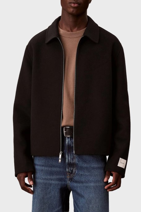 Calvin Klein Yün Karışımlı Regular Fit Fermuarlı LV04LD427GUB1 Erkek Ceket LV04LD427G UB1 SİYAH - Calvin Klein