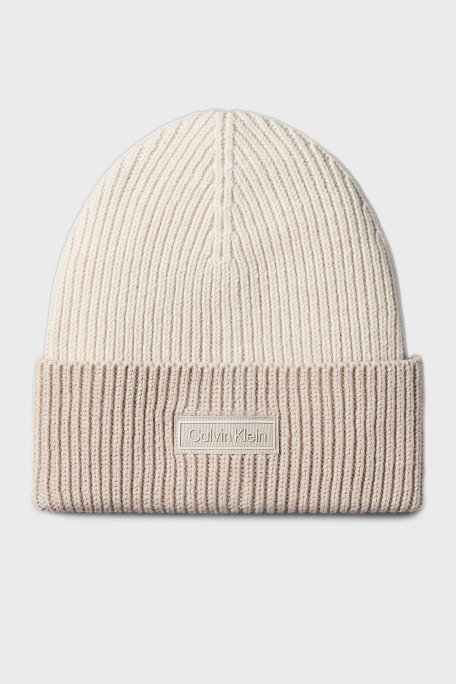 Calvin Klein Yün ve Kaşmir Karışımlı Logolu LV04D8029G67U Erkek Bere LV04D8029G 67U BEYAZ - Calvin Klein