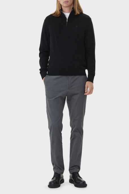 Calvin Klein Yünlü Regular Fit Yarım Fermuarlı Dik Yaka LV04LD318GUB1 Erkek Kazak LV04LD318G UB1 SİYAH - Calvin Klein (1)