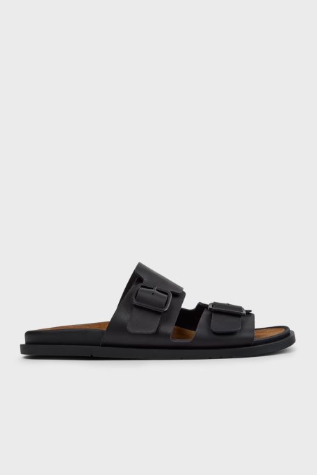 Camper Deri Çift Bantlı Erkek Sandalet K101091-001 Siyah - Camper