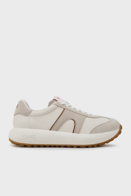Camper Deri Karışım Logolu Sneaker Bayan Ayakkabı K201845-002 BEYAZ - Camper