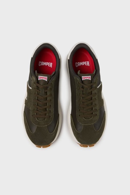 Camper Hakiki Deri Logolu Bağcıklı Sneaker Erkek Ayakkabı K101070-004 KOYU YEŞİL - Camper (1)