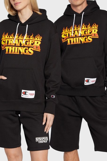 Champion Logolu Regular Ft Kapüşonlu Kanguru Cepli Pamuklu Unisex Sweat 217780 KK 003 SİYAH - Champion