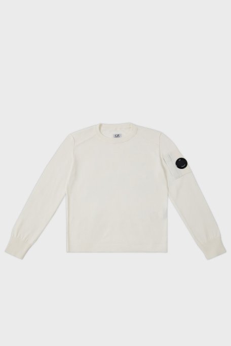 C.P. Company Pamuklu Bisiklet Yaka Çocuk Kazak 10CKKN036 004037A 103 EKRU - C.P. Company