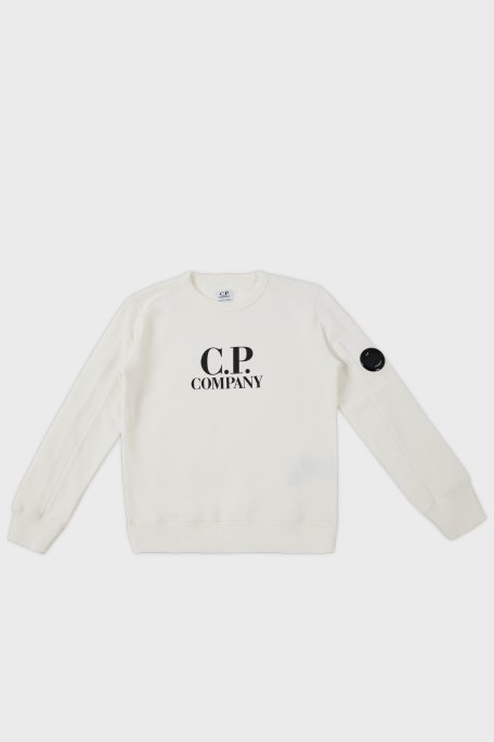 C.P. Company Pamuklu Bisiklet Yaka Çocuk Sweat 10CKSS058 003569W 103 BEYAZ - C.P. Company