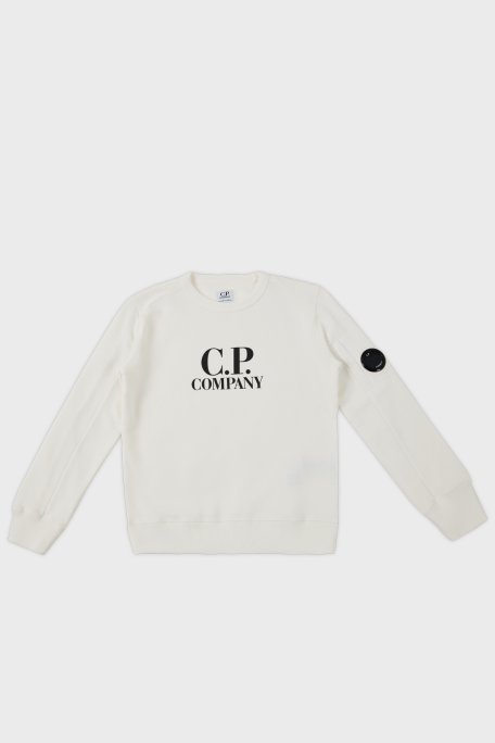 C.P. Company Pamuklu Bisiklet Yaka Çocuk Sweat 10CKSS058 003569W 103 BEYAZ - C.P. Company