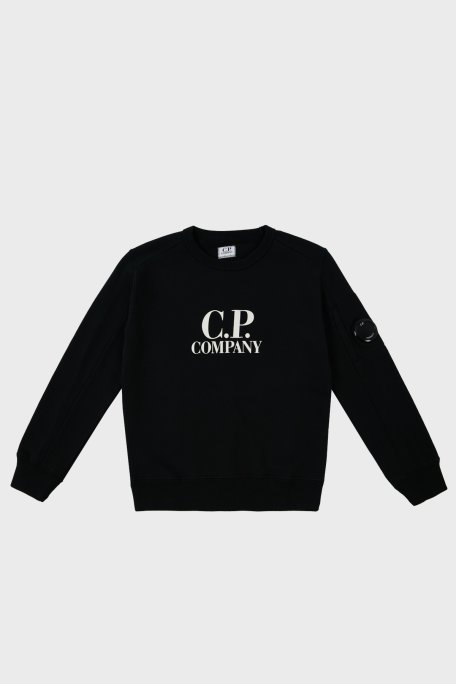 C.P. Company Pamuklu Bisiklet Yaka Çocuk Sweat 10CKSS058 003569W 999 SİYAH - C.P. Company