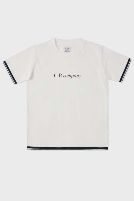 C.P. Company Pamuklu Bisiklet Yaka Çocuk T Shirt 10CKTS048 005792W 103 BEYAZ - C.P. Company