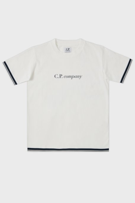 C.P. Company Pamuklu Bisiklet Yaka Çocuk T Shirt 10CKTS048 005792W 103 BEYAZ - C.P. Company
