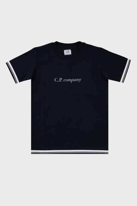 C.P. Company Pamuklu Bisiklet Yaka Çocuk T Shirt 10CKTS048 005792W 888 LACİVERT - C.P. Company