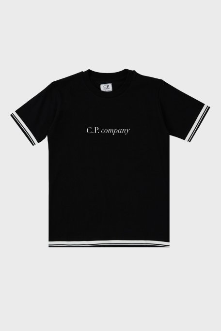 C.P. Company Pamuklu Bisiklet Yaka Çocuk T Shirt 10CKTS048 005792W 999 SİYAH - C.P. Company