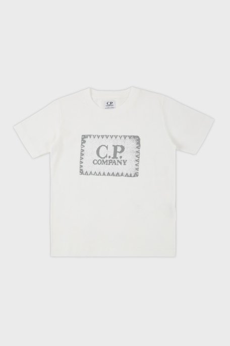C.P. Company Pamuklu Bisiklet Yaka Çocuk T Shirt 10CKTS054 005792W 103 BEYAZ - C.P. Company