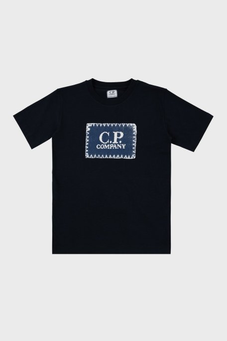 C.P. Company Pamuklu Bisiklet Yaka Çocuk T Shirt 10CKTS054 005792W 888 LACİVERT - C.P. Company
